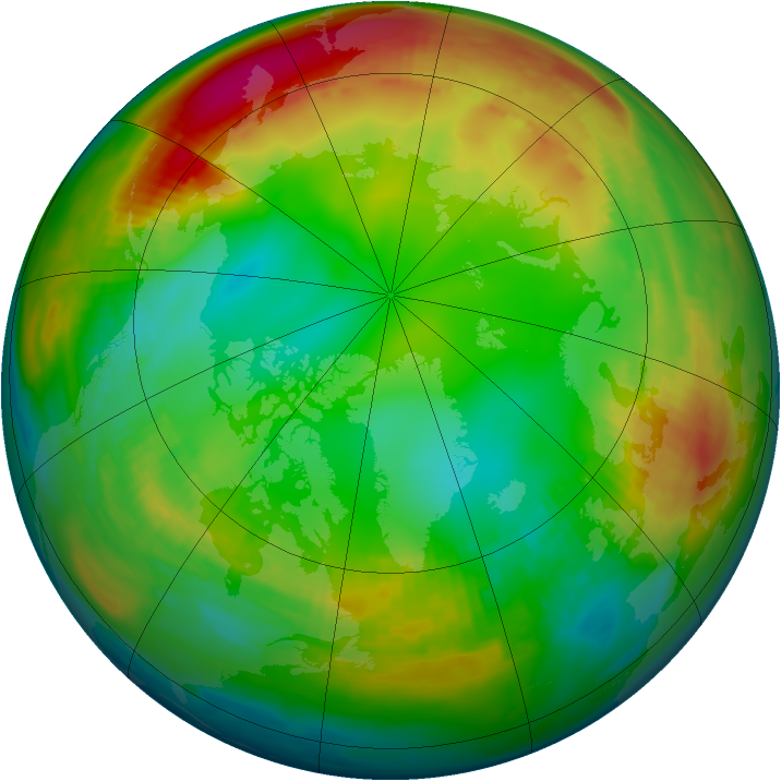 Arctic ozone map for 13 January 1979